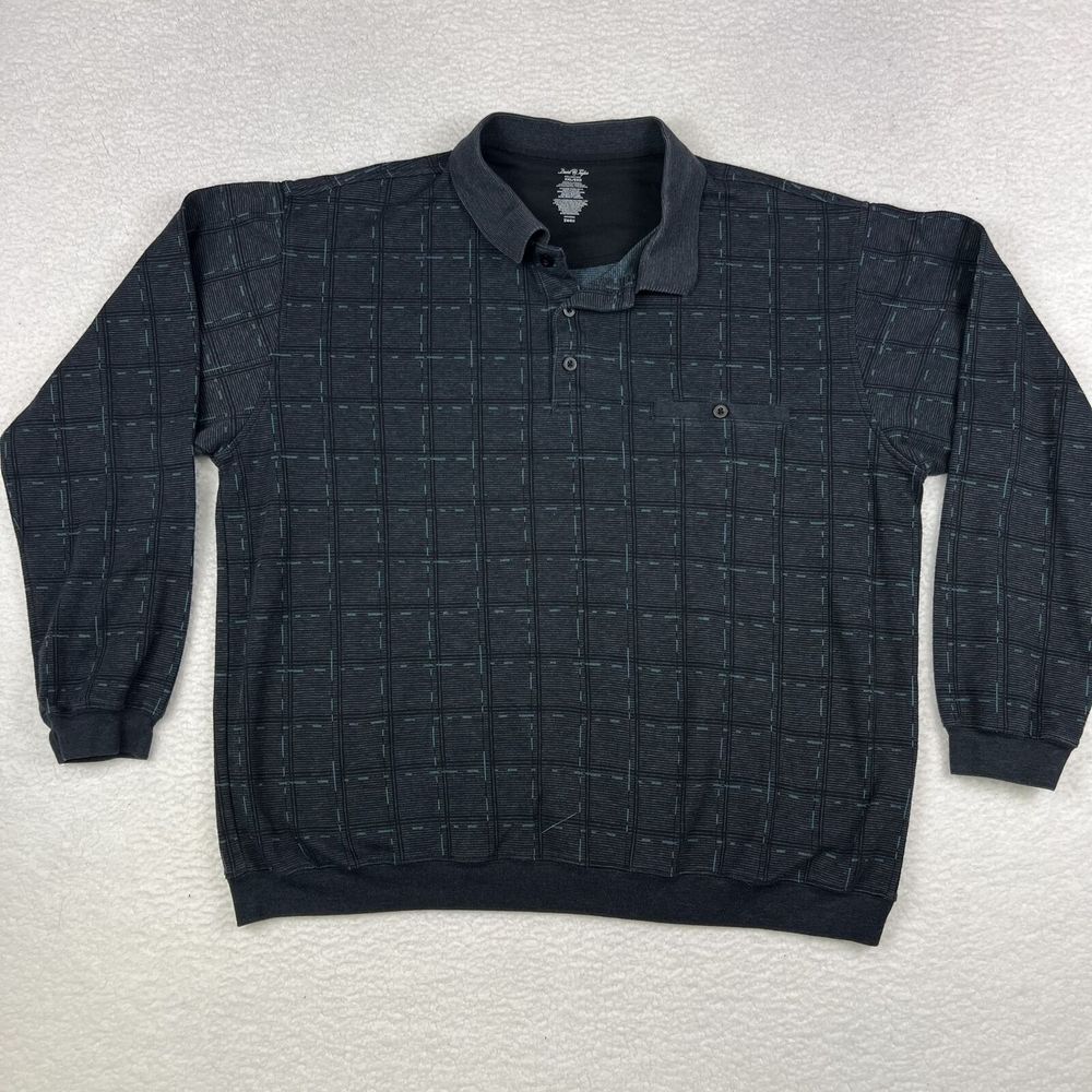 David Taylor Collection‎ Sweater Mens XXL Black Geometric Pattern Long Sleeve